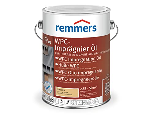 Remmers WPC-Imprägnier-Öl farblos, 2,5 Liter, lösemittelbasiertes WPC Öl für innen und außen, für Terrassen, Zäune oder Gartenmöbel aus WPC, Resysta und Bambus geeignet, WPC Öl für Terrassen von Remmers