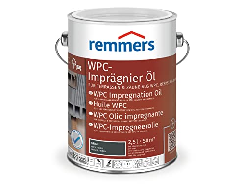 Remmers WPC-Imprägnier-Öl grau, 2,5 Liter, WPC Öl für innen und außen, für Terrassen, Zäune oder Gartenmöbel aus WPC, Resysta und Bambus geeignet von Remmers