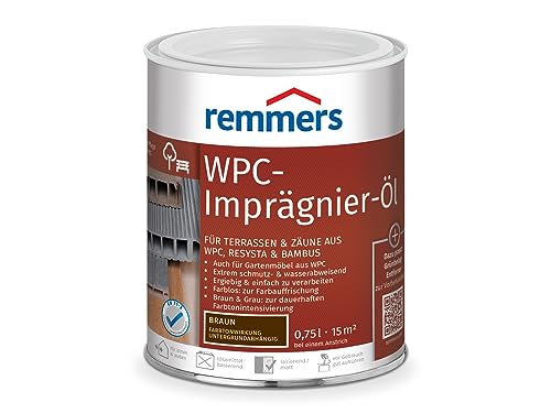 Remmers WPC-Imprägnier-Öl braun, 0,75 Liter, WPC Öl für innen und außen, für Terrassen, Zäune oder Gartenmöbel aus WPC, Resysta und Bambus geeignet von Remmers