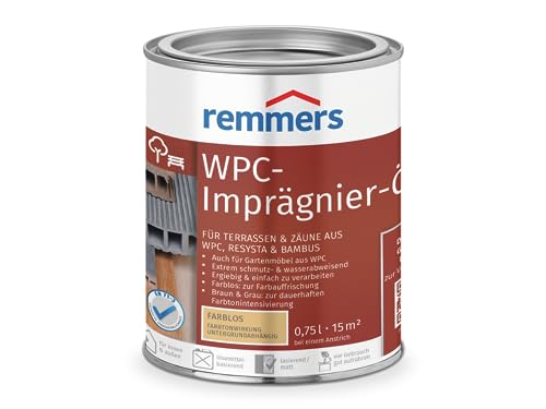 Remmers WPC-Imprägnier-Öl farblos, 0,75 Liter, WPC Öl für innen und außen, für Terrassen, Zäune oder Gartenmöbel aus WPC, Resysta und Bambus geeignet von Remmers