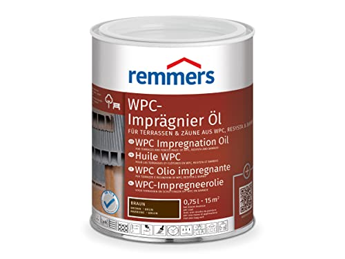 Remmers WPC-Imprägnier-Öl braun, 0,75 Liter, lösemittelbasiertes WPC Öl für innen und außen, für Terrassen, Zäune oder Gartenmöbel aus WPC, Resysta und Bambus geeignet, WPC Öl für Terrassen von Remmers