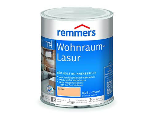 Remmers Wohnraum-Lasur birke, 0,75 Liter, Holzlasur innen, für Möbel, Böden, Innentüren und Treppen geeignet, mit Abperleffekt von Remmers