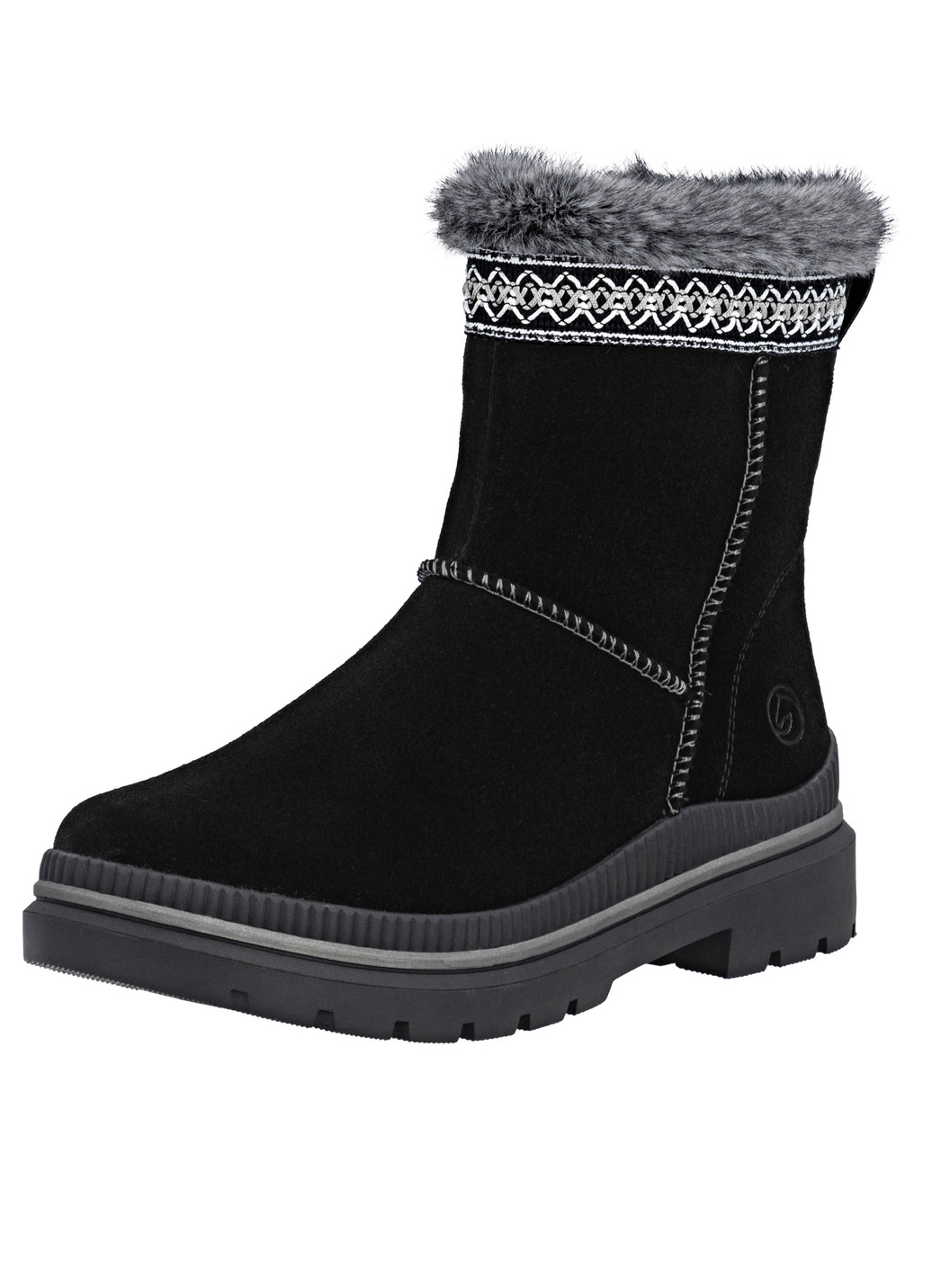 Remonte, gefütterte Damen-Stiefeletten, Winterschuhe, Weite G, mit Lammfell, Schwarz, Größe 37 von Remonte