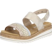 Remonte Keilsandalette "ELLE-Collection", Sommerschuh, Sandale, Keilabsatz, mit Flechtbandage im Metalliclook von Remonte