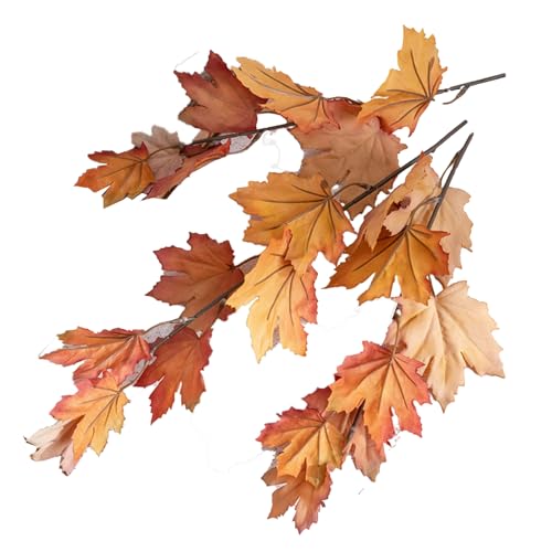 Remorui Künstlicher Ahornblattzweig, lebendige Farbe, künstliche Pflanze, künstliche Herbstblätter, Ahornblatt, Herbst-Ahornblatt-Stiel, Orange Remorui Künstlicher Ahornblattzweig, lebendige Farbe, künstliche Pflanze, künstliche Herbstblätter, Ahornblatt, Herbst-Ahornblatt-Stiel, Orange von Remorui