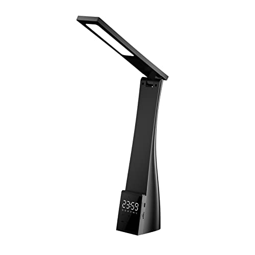 Remorui Tischlampe Display-Design Multifunktionale LED-Schreibtischlampe mit Wecker-Lautsprecher-Beleuchtung dimmbar Schwarz von Remorui