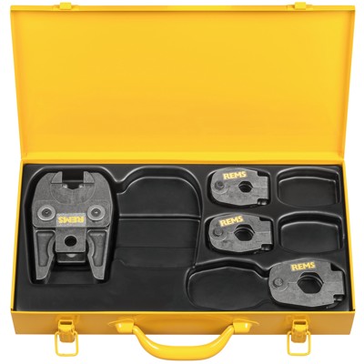 Pressring Set 45° F 16-20-26 + Zwischenzange Z1 im Stahlblechkasten Pressring Set 45° F 16-20-26 + Zwischenzange Z1 im Stahlblechkasten von Rems
