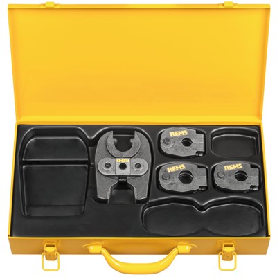 Pressring Set 45° V 15-18-22 inklusive Zwischenzange Mini Z1 im SBK von Rems