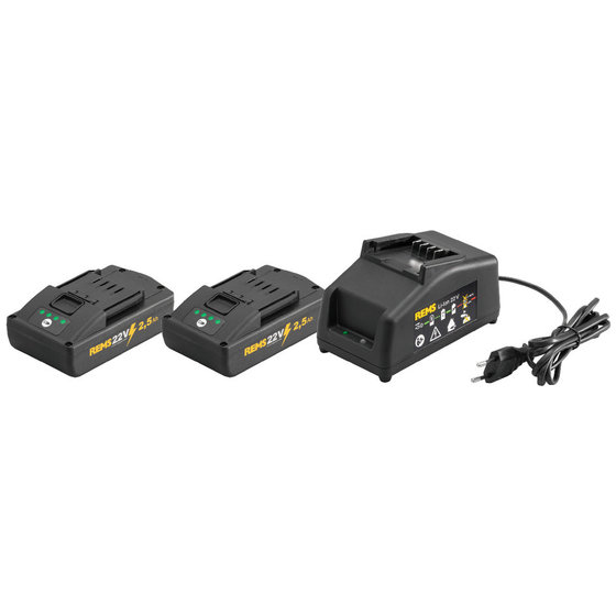 REMS - Power-Pack 22V,2,5Ah/230V,70W2xAkku + Ladegerät, im Karton von Rems