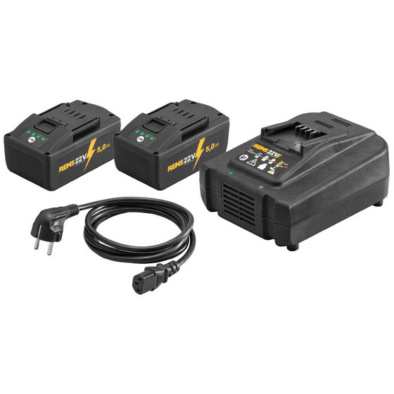 REMS - Power-Pack 22V,5,0Ah/230V,300W2xAkku + Ladegerät, im Karton von Rems