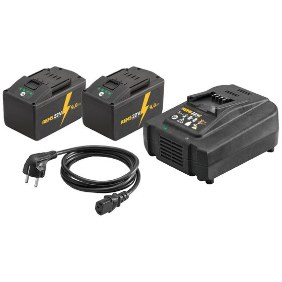 REMS - Power-Pack 22V,9,0Ah/230V,300W2xAkku + Ladegerät, im Karton von Rems