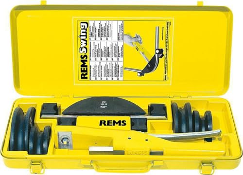 REMS Swing Set 12-15-18-22 Einhand-Rohrbieger (Installationswerkzeug) - maßgenaues Biegen von vielen Rohrarten bis 90°, Antriebsvorrichtung nur 0,9kg, je 1x Biegesegment 12, 15, 18, 22 mm von Rems