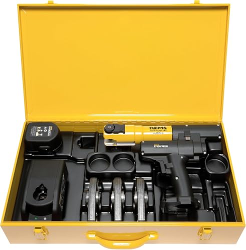 Rems Mini-Press (14V ACC SET M 15+18+22, Presszangen, mit 2 schwenkbaren Monoblock-Pressbacken, kompakte Bauform) 578045 R220 von Rems