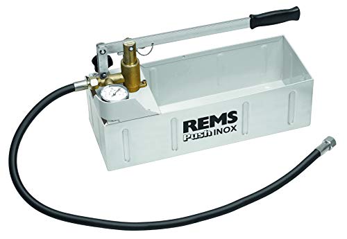 Rems Push Inox (Hand-Druckprüfpumpe mit Manometer, für die Druck- und Sicherheitsprüfung, aus nichtrostendem Stahl) 115001 R von Rems