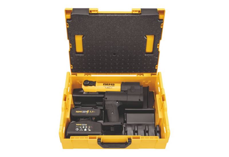 Rems Werkstattpresse E 22V ACC Basic-Pack 22 V + 1x Akku 2,5Ah + Lader + L-Boxx 576017 R220 von Rems