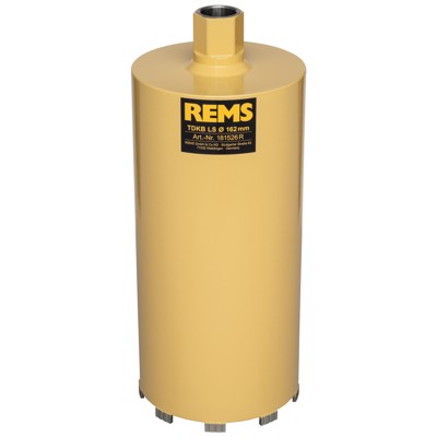 Trocken-Diamant-Kernbohrkrone LS ø162 x 320mm x UNC 1.1/4" Trocken-Diamant-Kernbohrkrone LS ø162 x 320mm x UNC 1.1/4" von Rems
