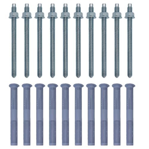 10x Remstaler ANKERSTANGE + SIEBHÜLSE im SET | verzinkt o. Edelstahl | Injektionsmörtel | Verbundmörtel (Verzinkter Stahl, Stange M10x250 + Siebhülse 16x85) von Remstaler Befestigungstechnik