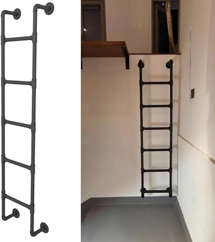 1 Notausstiegsleiter for Etagenbetten – Hochleistungs-Metallleiter for Kinder, Jugendliche und Erwachsene – 150 kg Tragkraft(Black,160cm) von RenCehn