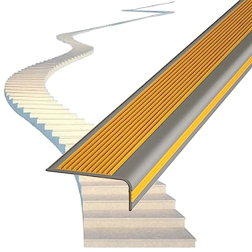 1 Stück 3 Zoll breite Treppenkantenkante – for Keramikfliesen und Holzstufen – selbstklebende Anti-Rutsch-Form in L-Form(Color H,W7cm L165cm) von RenCehn