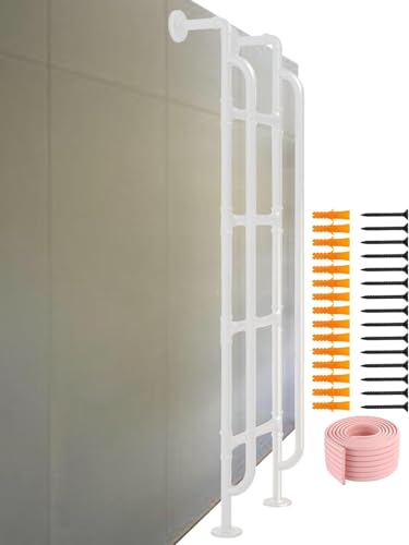 1 Stück Hochleistungsleiter for Etagenbetten aus Metall mit Handläufen – anpassbare Hochbettleiter for den Innenbereich for Schlafsäle und Wohnmobile(White,122cm) von RenCehn