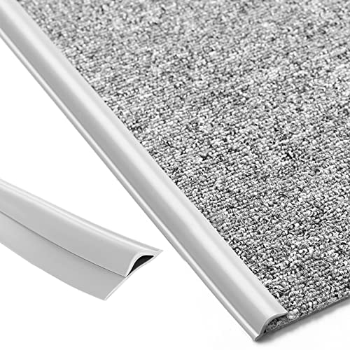 1 Stück flexible PVC-Teppichkantenleiste – selbstklebende Übergangsstreifen for Bodenkanten – 1,5 bis 24 m Länge – Grau(200cm) von RenCehn