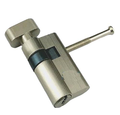 1 Stück rahmenloser Glastür-Schließzylinder mit Knauf – 32 mm Höhe, 50 mm Länge, 5 Messingschlüssel, sicherer asymmetrischer Kern for Terrassentüren(Type B) von RenCehn