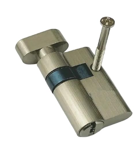 1 Stück rahmenloser Glastür-Schließzylinder mit Knauf – 32 mm Höhe, 50 mm Länge, 5 Messingschlüssel, sicherer asymmetrischer Kern for Terrassentüren(Type a) von RenCehn