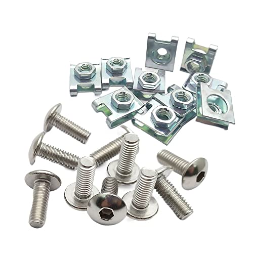 10er Set U-Typ-Clips und Edelstahlschrauben for Motorrad, Roller, ATV, Moped – Größe M5/M6(M6x12) von RenCehn