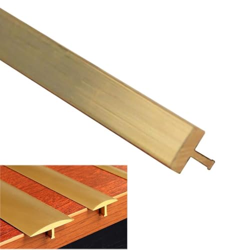 Bodenübergangsleiste aus Messing – T-Form-Kantenleiste for Vinyl/Holz/Teppich | Türspaltabdeckung(Wide 6mm (0.24")) von RenCehn