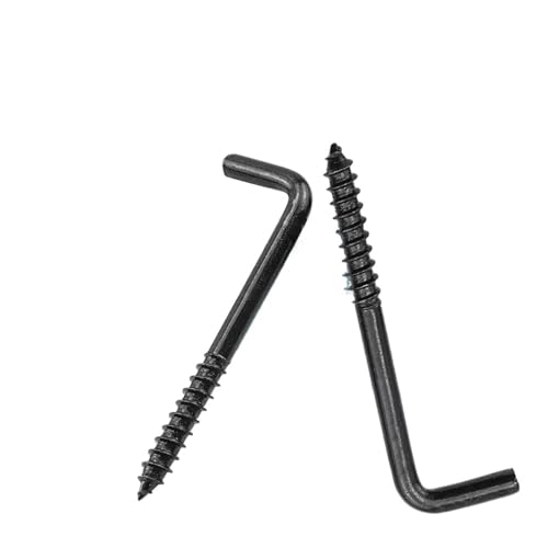 RenCehn 5–40 Stück schwarz beschichtete L-förmige Hakenschrauben for die Decke | M2,4–M4,7 Aufhänger aus Kohlenstoffstahl(4.7x70mm 5pcs) von RenCehn