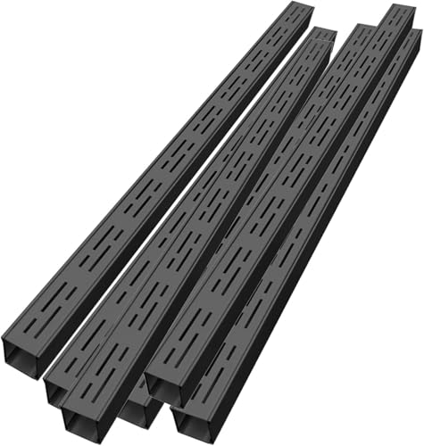 RenCehn Garten-Entwässerungsgitter aus Edelstahl – langlebiges schwarzes Metall-Kanal-Entwässerungssystem(100cmx15cmx5cm 6Pack) von RenCehn