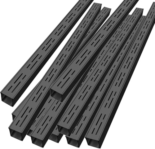 RenCehn Garten-Entwässerungsgitter aus Edelstahl – langlebiges schwarzes Metall-Kanal-Entwässerungssystem(100cmx5cmx5cm 10Pack) von RenCehn