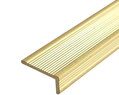 Rutschfester Treppenkantenschutz aus Messing in L-Form – langlebiger Treppenkantenschutz for den Innen- und Außenbereich for Holz- und Fliesenböden(18x8mm(0.71"x0.31")) von RenCehn