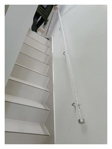 Treppenhandlauf-Set aus transparentem Acryl – 48–61 cm verstellbar | Langlebige und stilvolle Lösung for Ihr Zuhause(Transparente,70cm(2.3ft)) von RenCehn