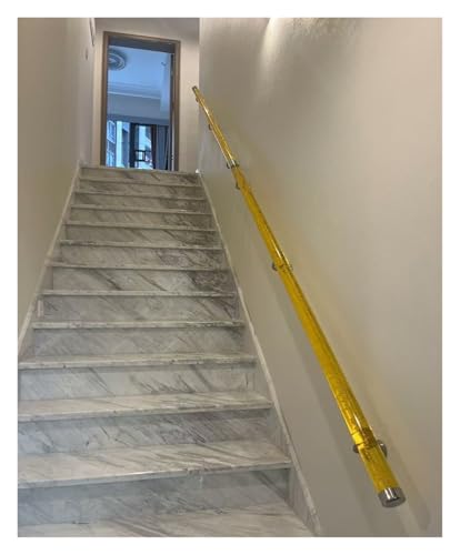 Treppenhandlauf-Set aus transparentem Acryl – 48–61 cm verstellbar | Langlebige und stilvolle Lösung for Ihr Zuhause(Yellow,70cm(2.3ft)) von RenCehn