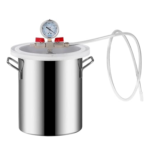 Vakuum-Entgasungskammer-Set aus Edelstahl mit Acryldeckel – 6 l bis 98 l zur Holzstabilisierung und Extraktion ätherischer Öle(6L) von RenCehn