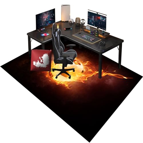 Bodenschutzmatte Bürostuhl Unterlage - Rechteckig - rutschfest Bürostuhl Unterlage - Gaming Stuhl Unterlage - Bodenschutzmatte - Gaming Teppich für Hartböden - Upgrade Version 130 x 160 cm von RenSHengFax