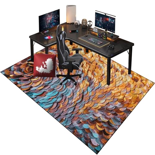 Bodenschutzmatte Bürostuhl Unterlage - Rechteckig - rutschfest Bürostuhl Unterlage - Gaming Stuhl Unterlage - Bodenschutzmatte - Gaming Teppich für Hartböden - Upgrade Version 130 x 160 cm von RenSHengFax