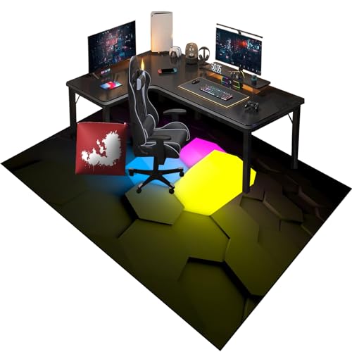 Bodenschutzmatte Bürostuhl Unterlage - Rechteckig - rutschfest Bürostuhl Unterlage - Gaming Stuhl Unterlage - Bodenschutzmatte - Gaming Teppich für Hartböden - Upgrade Version 160 x 180 cm von RenSHengFax