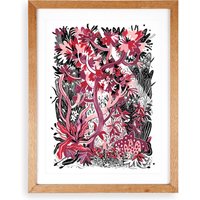 Der Rote Garten | Kunstdruck Wanddekoration Illustration von RenaillustrationShop