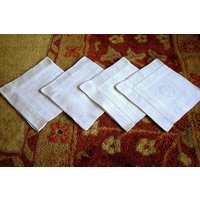 Damast Servietten Für Tischdecke Ersatz-Set Vintage Leinen Hohlsaum 4 Breite Säume von RenaissanceProfessor