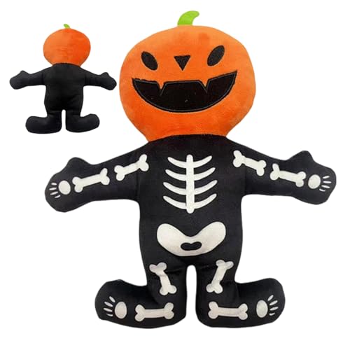 Quietsch Hundespielzeug - Kürbis Skelett Quietschspielzeug für Welpen zum - Weiches Interaktives Plüsch Für Drinnen Draußen Reise Garten Autofahrt Halloween von Renchey