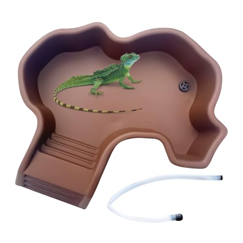 Renchey Badebecken für Schildkröten - Reptilien Badewanne mit Einer Aufstiegsrampe - Einweichwanne mit Abfluss und Futterstelle für Wasserschildkröten Bartagamen Laubfrösche Renchey Badebecken für Schildkröten - Reptilien Badewanne mit Einer Aufstiegsrampe - Einweichwanne mit Abfluss und Futterstelle für Wasserschildkröten Bartagamen Laubfrösche von Renchey