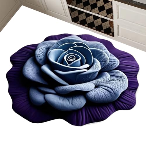 Renchey Badezimmer Saugfähige Fußmatte, Kieselgur Fußmatte, Schnelltrocknend Waschbar 40x40cm Schöne Mit Blumenmuster von Renchey