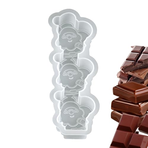 Renchey Christmas Harz Formen - 3-Fach Kerzenformen Silikon - Bastelbedarf Für Schokolade Plätzchen Süßigkeiten Backen Ton Seife Epoxy Gips Party Deko Weihnachtsschmuck von Renchey