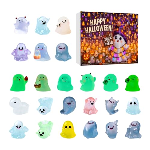Renchey Countdown Kalender | Halloween Countdown Kalender Mit Figuren | Deko Figuren Für Baum Tisch Wohnzimmer Fenster Büro Party Festtag Kinder von Renchey