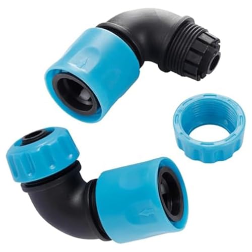 Renchey Gartenschlauch Verbinder,2 Stück Schnellkupplungen Für Wasserschläuche | 90° Winkel Biegsamer Schlauchanschluss Schnellspülung Ventilkupplung für Wasserhahn Waschbecken Außenbereich Camping von Renchey