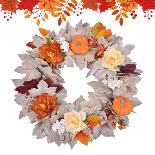 Renchey Herbstkranz, 46 cm Herbst Türdeko Mit Ahornblättern, Saisonaler Türkranz für Wohnung Büro Wohnzimmer Schule Party Thanksgiving Deko Renchey Herbstkranz, 46 cm Herbst Türdeko Mit Ahornblättern, Saisonaler Türkranz für Wohnung Büro Wohnzimmer Schule Party Thanksgiving Deko von Renchey