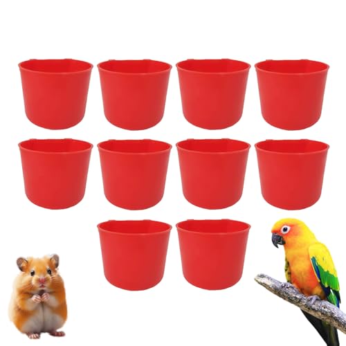 Renchey Hühner Trinkbecher | Futternapf Für Vogelkäfig - 10 Stück Hängbar Weitöffnig Tränke 240 ml Für Geflügelhaltung von Renchey