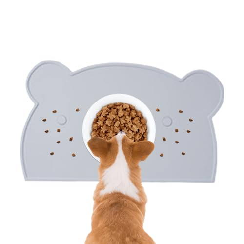 Renchey Hundefuttermatte - Silikon Hundetrinkmatte | Bärchen Design Auslaufsicher Waschbar rutschfest Für Küche Balkon Auto von Renchey
